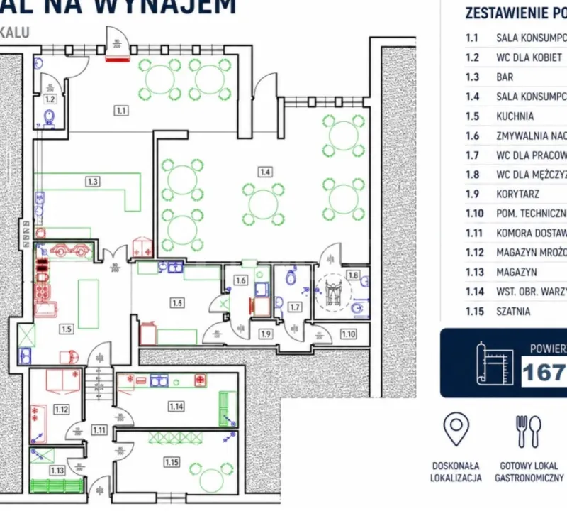 Lokal usługowy na  wynajem Kwidzyn - Atrakcyjny lokal usługowo-gastronomiczny 168 m2 - Kwidzyn, Zatorze II